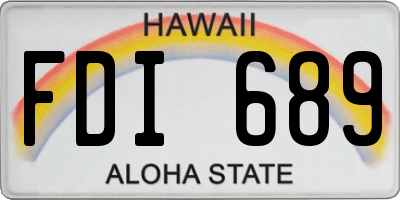 HI license plate FDI689