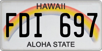 HI license plate FDI697