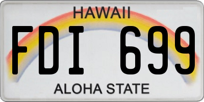 HI license plate FDI699
