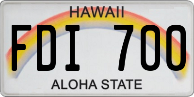 HI license plate FDI700