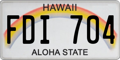 HI license plate FDI704