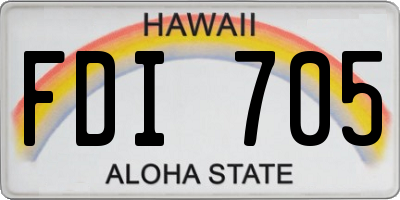HI license plate FDI705