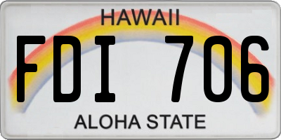 HI license plate FDI706