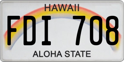 HI license plate FDI708