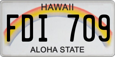 HI license plate FDI709