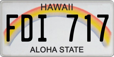 HI license plate FDI717