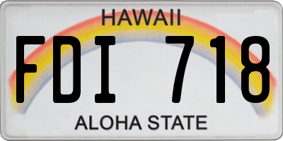 HI license plate FDI718