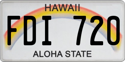 HI license plate FDI720
