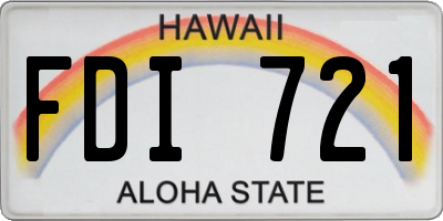 HI license plate FDI721