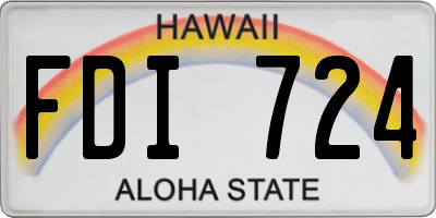 HI license plate FDI724