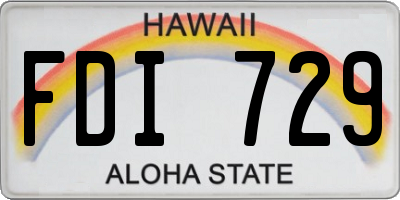 HI license plate FDI729