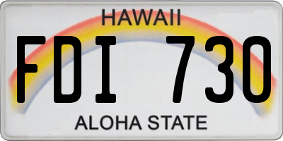 HI license plate FDI730