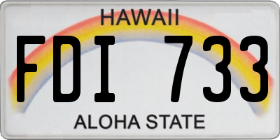 HI license plate FDI733