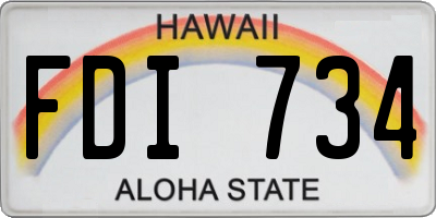 HI license plate FDI734