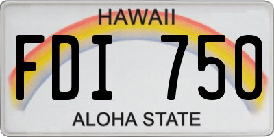 HI license plate FDI750