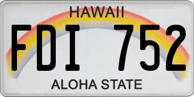 HI license plate FDI752