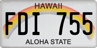 HI license plate FDI755