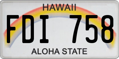 HI license plate FDI758