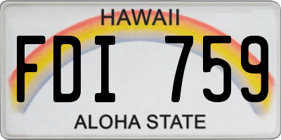 HI license plate FDI759