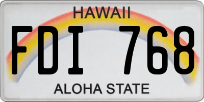 HI license plate FDI768