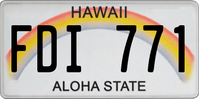 HI license plate FDI771
