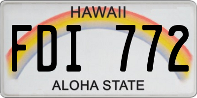 HI license plate FDI772
