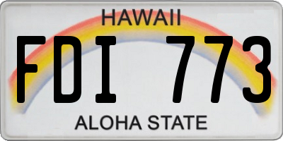 HI license plate FDI773
