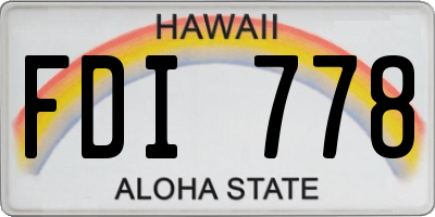 HI license plate FDI778