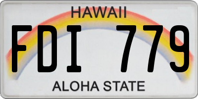 HI license plate FDI779