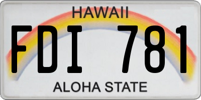 HI license plate FDI781