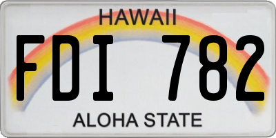 HI license plate FDI782