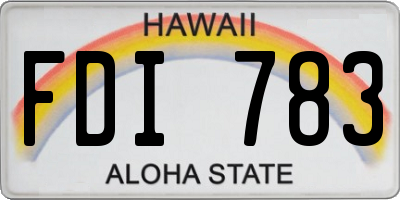 HI license plate FDI783