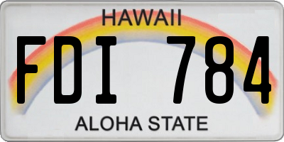 HI license plate FDI784