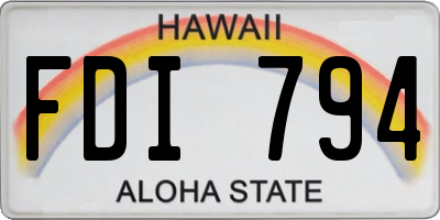 HI license plate FDI794