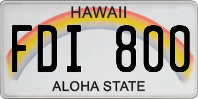 HI license plate FDI800