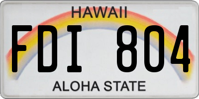 HI license plate FDI804