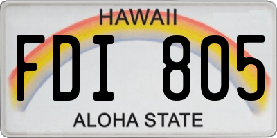 HI license plate FDI805