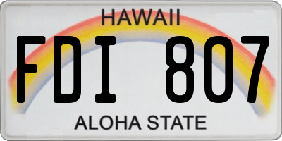 HI license plate FDI807