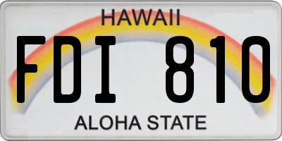 HI license plate FDI810
