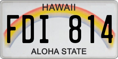 HI license plate FDI814