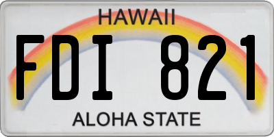 HI license plate FDI821