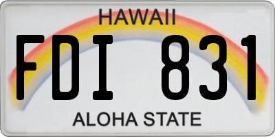 HI license plate FDI831
