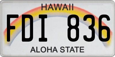 HI license plate FDI836