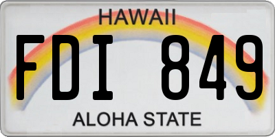 HI license plate FDI849