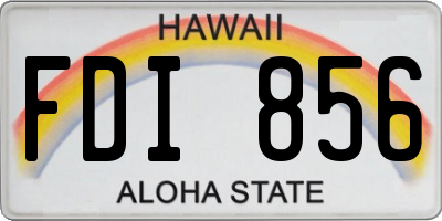 HI license plate FDI856