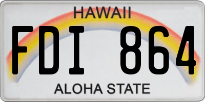 HI license plate FDI864