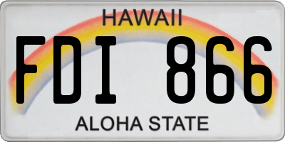 HI license plate FDI866