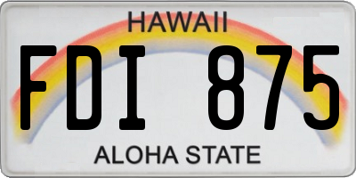HI license plate FDI875