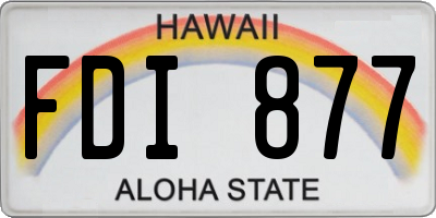 HI license plate FDI877