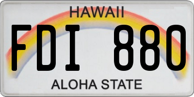 HI license plate FDI880